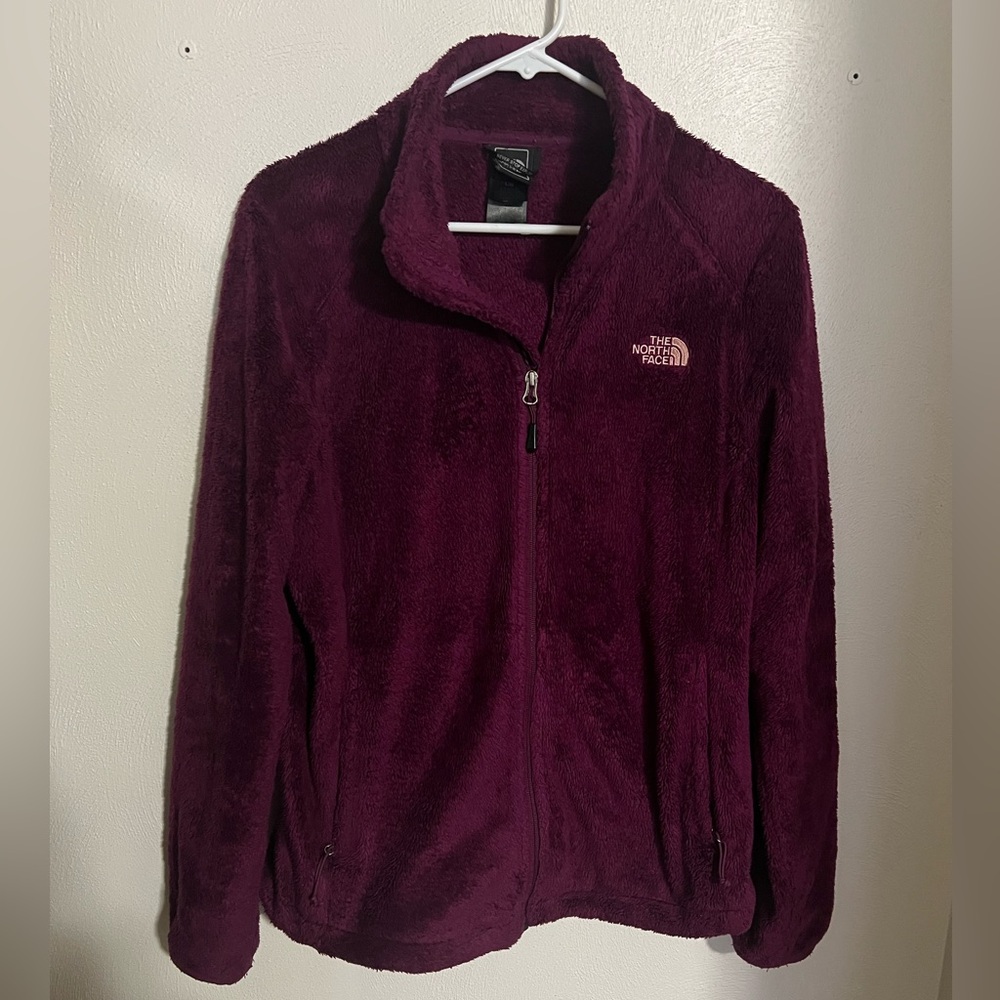 THE NORTH FACE Classic Osito Fuzzy Fleece Full Zip Jacket Plum Purple Pink Wms L